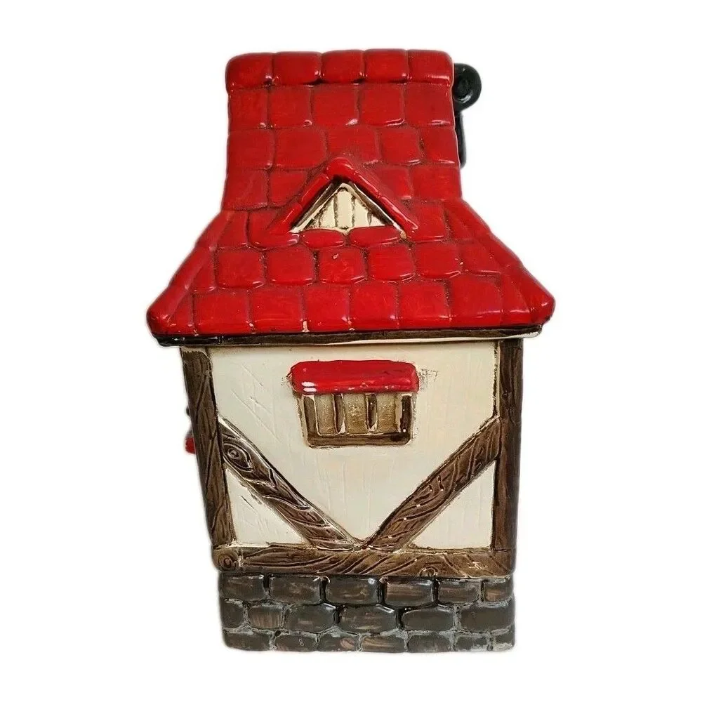 Vintage German Bavarian Cottage Ceramic Cookie Jar Boy & Girl - Japan